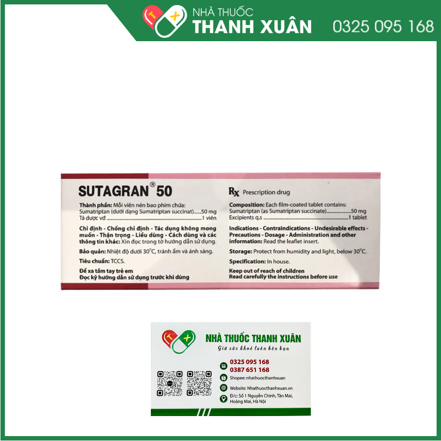 Sutagran 50 điều trị tích cực để cắt ngay cơn đau nửa đầu